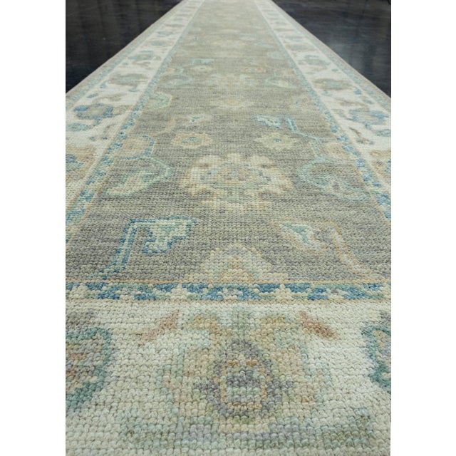 Textile Turkish Oushak Runner Rug 2'10" x 14'1" #17919 For Sale - Image 7 of 8