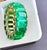 Natural 12 Ct High Quality Zambian Emerald Cut Emerald Eternity Band/ Ring 14 KG For Sale - Image 10 of 18