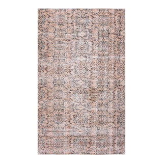 1970s Vintage Turkish Handmade Wool Cotton Beige Area Rug For Sale