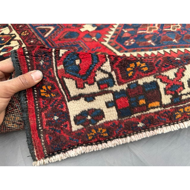 Textile 1970s Old Hand-Knotted Persian Tribal Rug For Sale - Image 7 of 8
