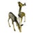 Set of Two Solid, Brass, Reindeer, Figurines, Statues Mid Century For Sale