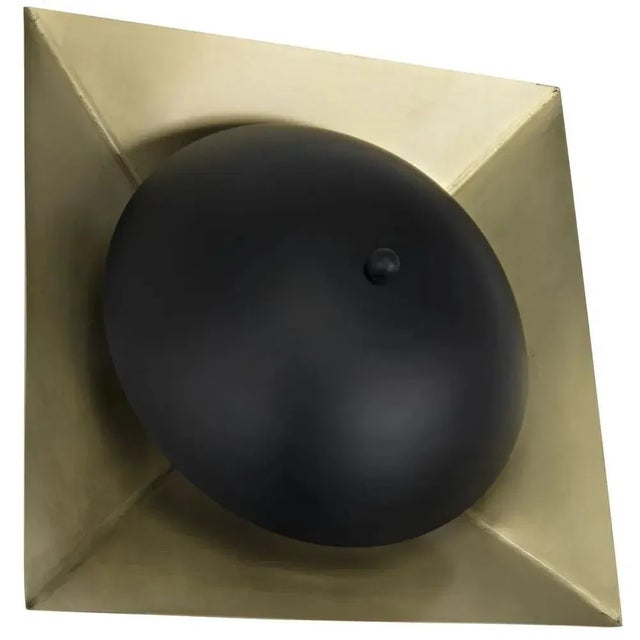 Mid-Century Modern NOIR Agila Sconce, Iron with Brass Finish For Sale - Image 3 of 4