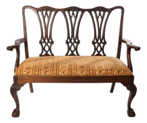 Chippendale Style Mahogany Ball and Claw Foot Settee