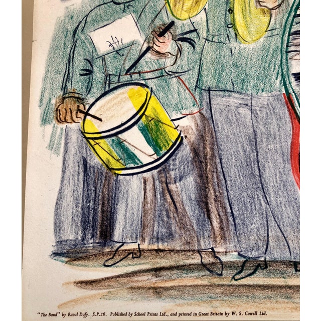 1940s (after) Raoul Dufy, Raoul Dufy School Prints Colorful Modernist Drawing Lithograph Marching Band, c.1949 For Sale - Image 5 of 6