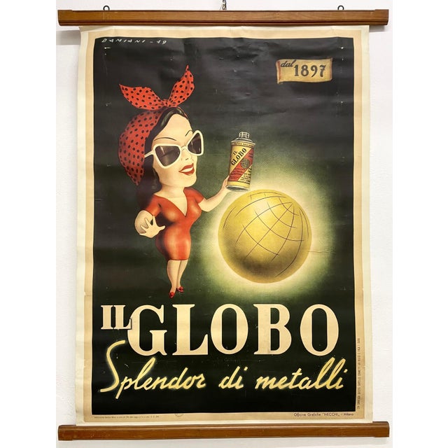 Black Il Globo Splendor di Metalli Poster by Damiano Damiani, 1949 For Sale - Image 8 of 8