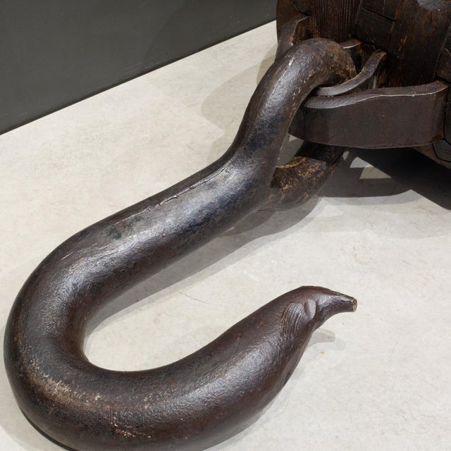 Large Antique Block and Tackle Nautical Pulley c.1850-1930 For Sale In San Francisco - Image 6 of 10