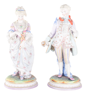 Dresden Porcelain Sculptures, 1910, Set of 2
