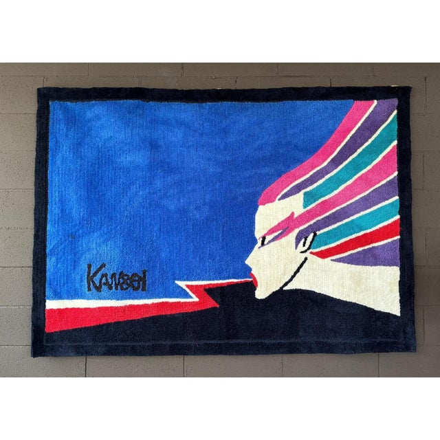 1980s Large Japanese Wall Rug by Kansai Yamamoto, 1980s For Sale - Image 5 of 5