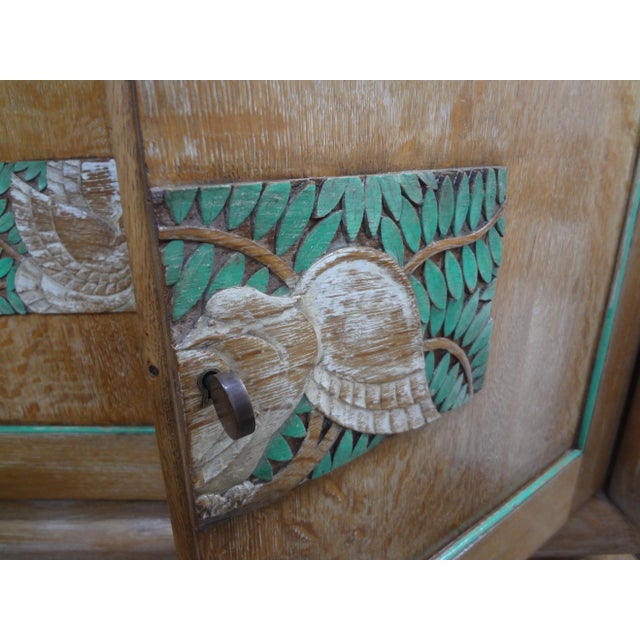 1940s Pair of French Modern Cerused Oak Cabinets Attributed to Jules Leleu For Sale - Image 9 of 12