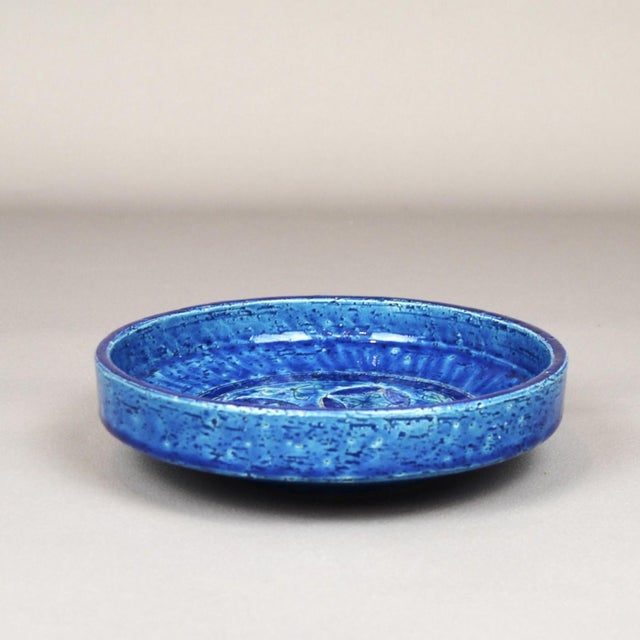 Bitossi Blue Rimini Ceramic Bowl by Aldo Londi for Bitossi, 1960s For Sale - Image 4 of 10