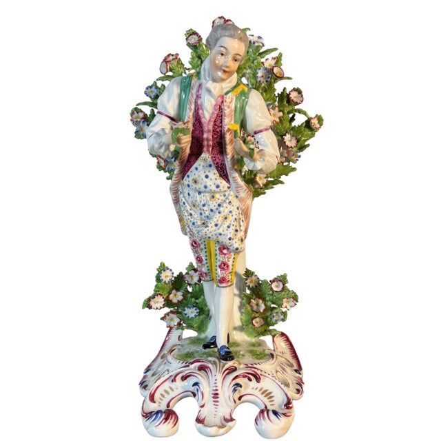 Antique Edme Samson Chelsea Style Porcelain Gentleman Figurine For Sale In New York - Image 6 of 17