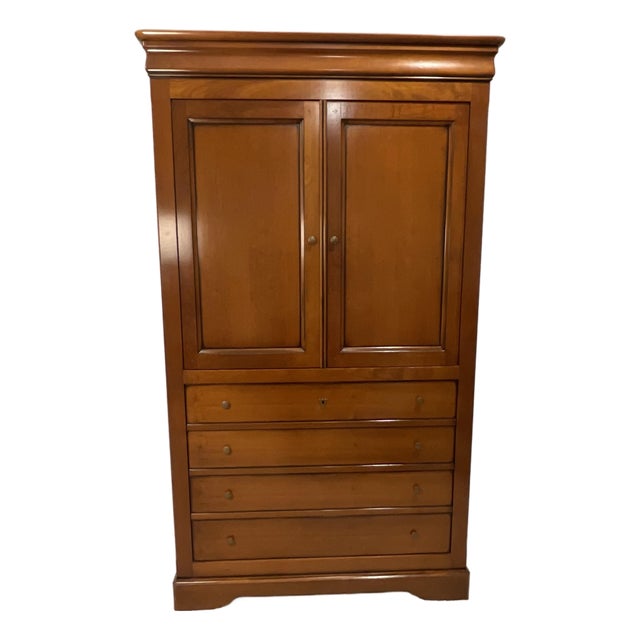 Vintage Grange Cherrywood Armoire For Sale