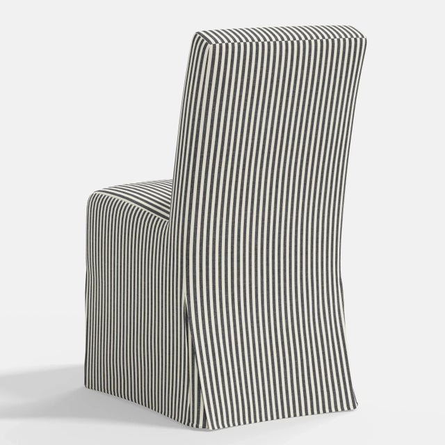 Textile Stoffer Home x Cloth & Company Lindy Slipcover Dining Chair in Jane Stripe Carbon For Sale - Image 7 of 7