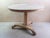 Fabulous small round table. Made from bleached tropical hardwood and pine with lions paw feet. On castors. I particularly...
