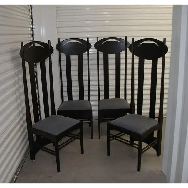 Charles Rennie Mackintosh Late 20th Century Set of 8 Argyle Chairs by Charles Rennie Mackintosh for Atelier International For Sale - Image 4 of 12