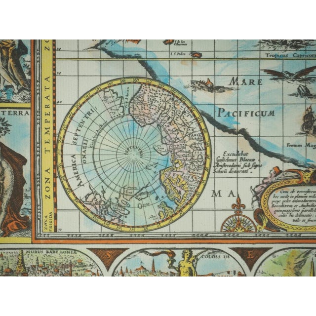 Colored Planisphere by Willem Janszoon Blaeu For Sale - Image 4 of 7