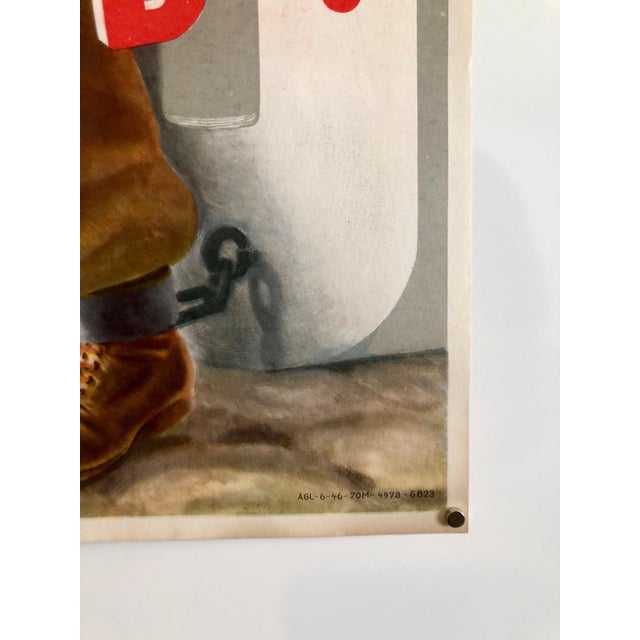 Mid 20th Century Franz Oswald Schiffers, Original Vintage Color World War II Propaganda Poster Delayed! Offset Lithograph, 1946 For Sale - Image 5 of 5