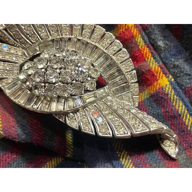 1935 Rare Vintage Trifari Alfred Philippe KTF Diamante Rhinestone Brooch For Sale - Image 10 of 10