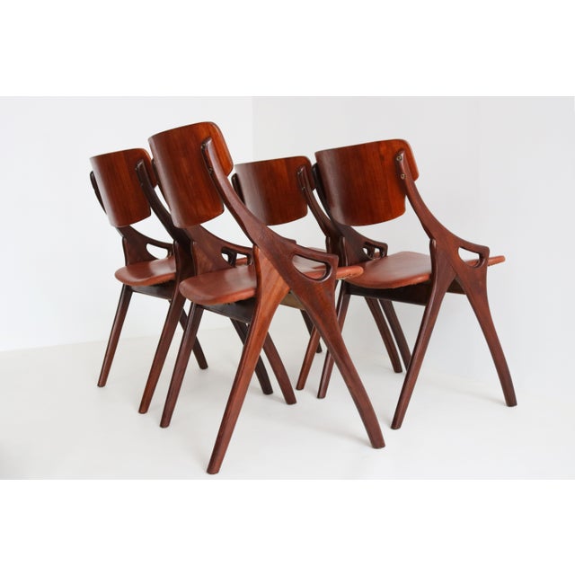 Mid-Century Modern Danish Dining Chairs by Arne Hovmand Olsen for Mogenskold, 1950, Set of 4 For Sale - Image 3 of 13