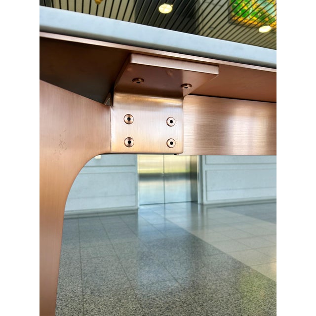 Copper Bespoke Marble & Copper Console Table by Gabriel Scott For Sale - Image 8 of 10
