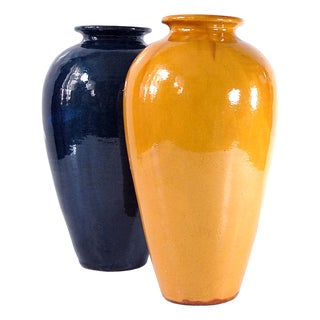 Vintage French Ceramic Cottage Vases, Provence, 1970s, Set of 2 For Sale