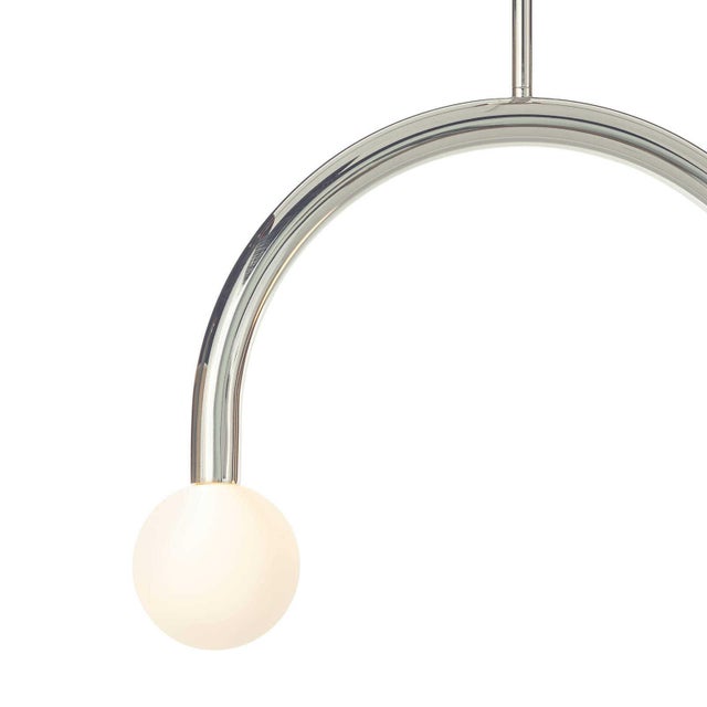 Metal Regina Andrew Happy Steel Pendant, Small, Polished Nickel For Sale - Image 7 of 9