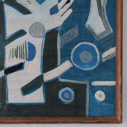 Uldis Rēdelis, Items: Blue Abstract Composition, 2006, Acrylic Painting For Sale - Image 4 of 11