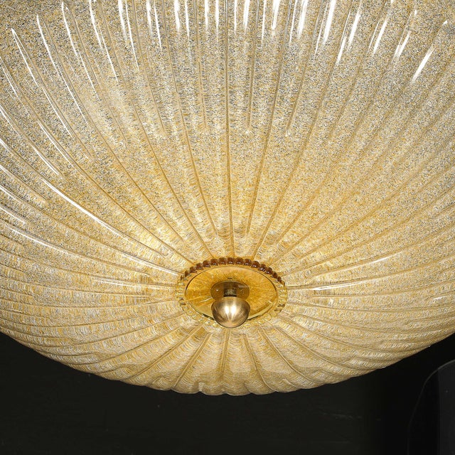 Pair of Mid-Century Barovier Y Toso Hand-Blown Fluted Murano Glass Chandeliers For Sale - Image 16 of 18