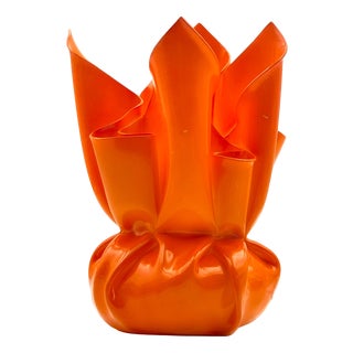 Sculptural Orange Plastic Table Lamp by Les Eclarares, France, 1990s For Sale