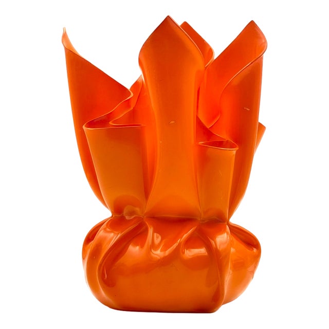 Sculptural Orange Plastic Table Lamp by Les Eclarares, France, 1990s For Sale