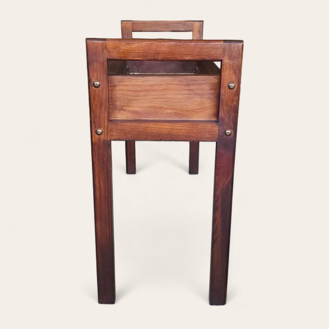 Mid-Century Modern 1960s Swedish Teak Planter Stand With Metal Tray For Sale - Image 3 of 7