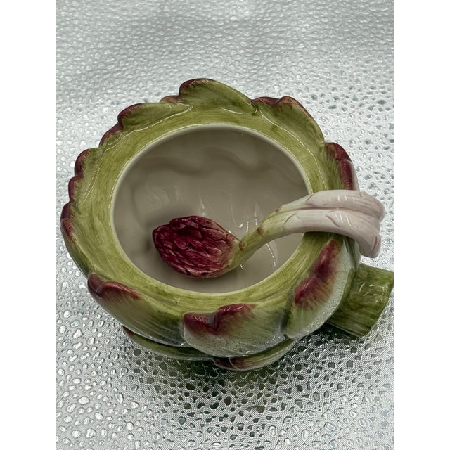 Vintage Fritz and Floyd “French Market” Artichoke Tureen Majolica Style For Sale In Aspen - Image 6 of 12