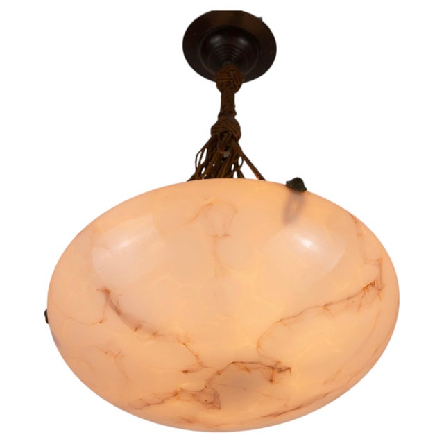 Round Art Deco Glass Pedant Lamp, 1930s, Germany For Sale - Image 11 of 11