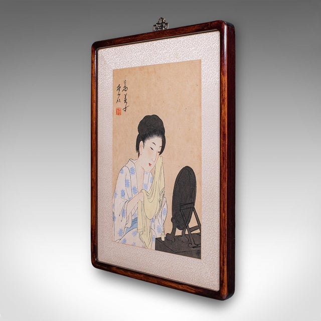 Japanese Antique Figural Woodblock Print, Japanese Art, Framed, Meiji, Yoshu Chikanobu For Sale - Image 3 of 8