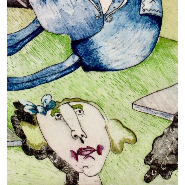 Late 20th Century Jose Esteban Martinez Flying Man C. 1990 Original Print For Sale - Image 5 of 6