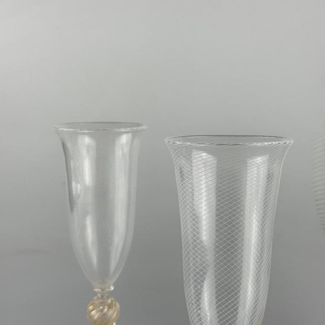 Champagne Set in Reticello and Gold Leaf by Carlo Scarpa for Venini, 1930s, Set of 5 For Sale - Image 6 of 10