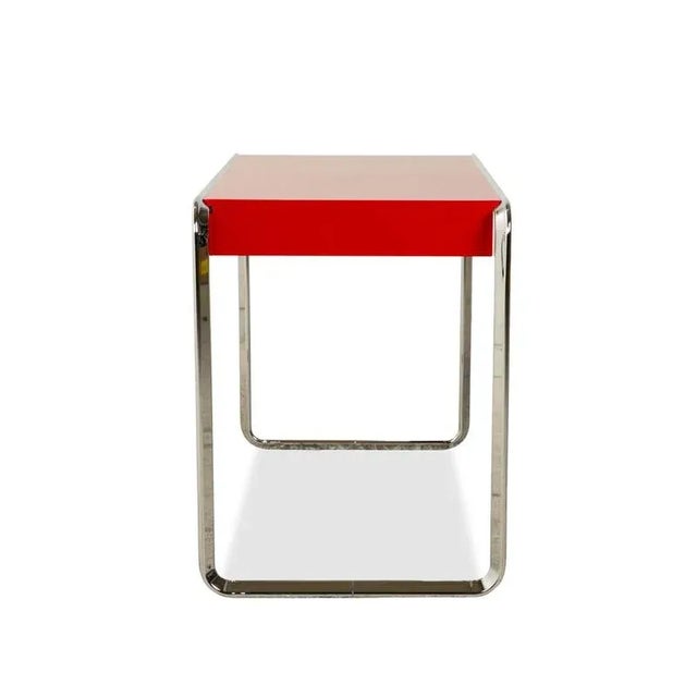 Oblique Steel Desk in Red with Drawers from Tecta For Sale - Image 13 of 15