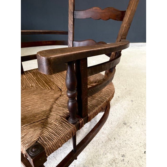 Antique French Provincial Rural Low Lounge Chair, 1890s For Sale - Image 14 of 17