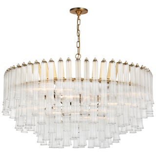 Julie Neill for Visual Comfort Signature Lorelei X-Large Chandelier in Gild with Clear Glass For Sale