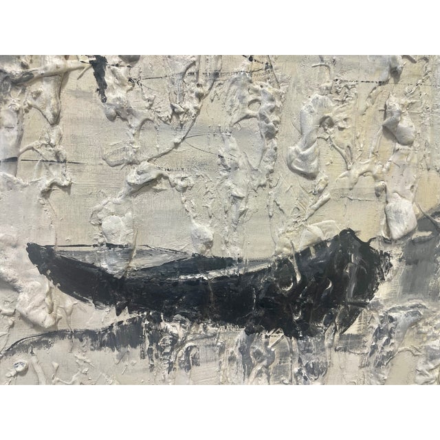 Mid Century Modern Pallet Knife Harbor Artwork by N. Cobb, C. 1950’s For Sale - Image 9 of 11