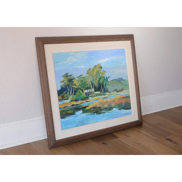 Impressionist Vintage Pam Glover Plein Air Impressionist Landscape Oil Painting For Sale - Image 3 of 16