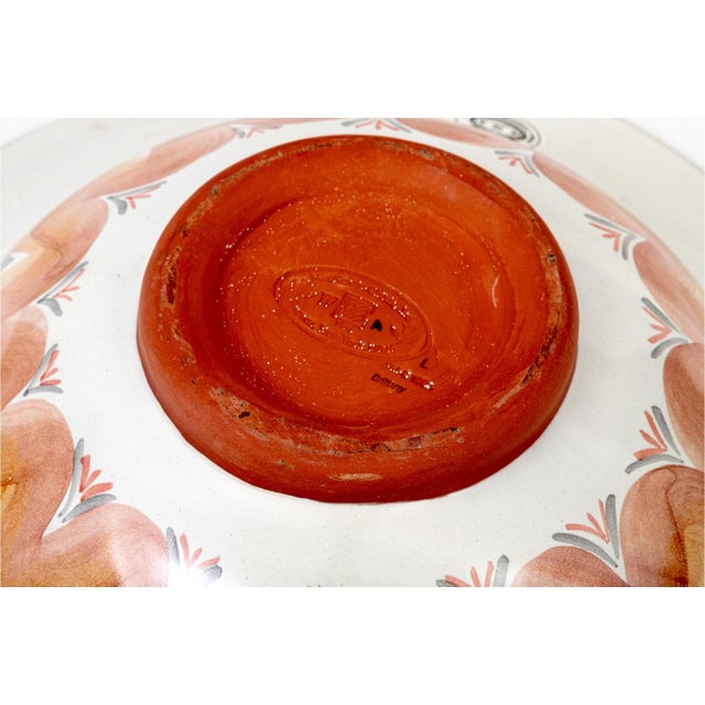 Late 20th Century Mackenzie-Childs "Brittany" 14.5" Vintage Terracotta Centerpiece Serving Bowl For Sale - Image 5 of 5