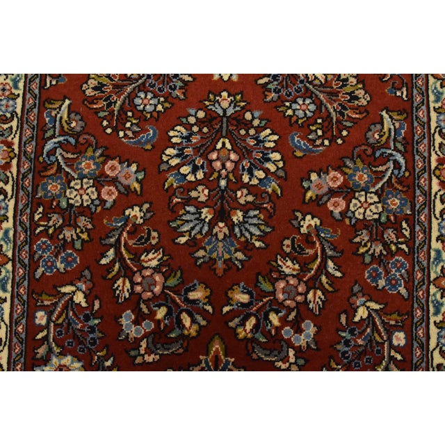 Red Fine Sarouk Runner 2’8” X 13’1” Rust Wool Traditional Hand-Knotted Oriental Rug For Sale - Image 8 of 13