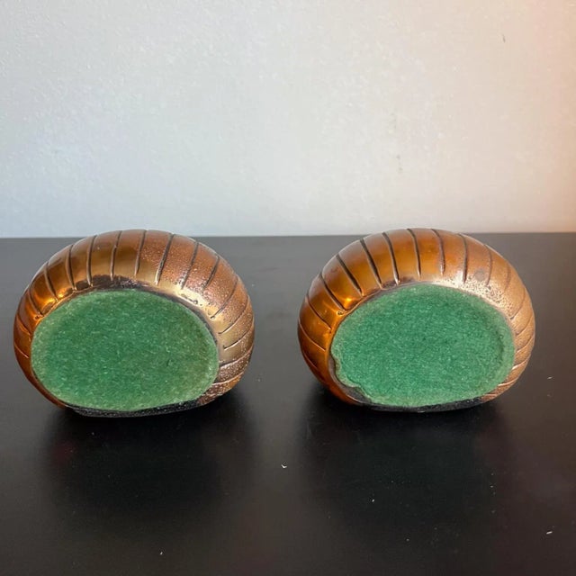 Mid-Century Modern Ben Seibel Copper Clam Shell Bookend Set, Mid-Century Modern, 1950s For Sale - Image 3 of 7