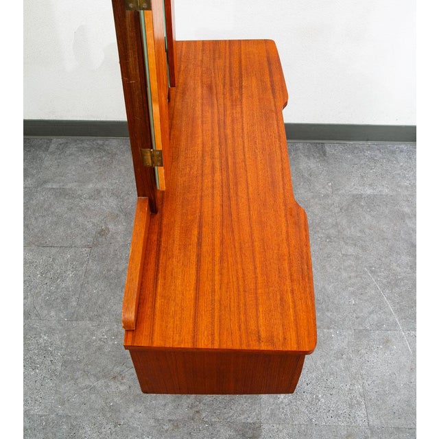 Mid Century Danish Modern Vanity Chest Dresser Teak Adjustable Mirror 5 Drawers For Sale In Sacramento - Image 6 of 12
