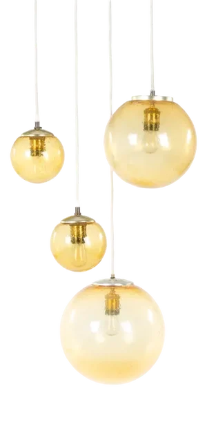 Chandelier with Four Pendants in Smoked Glass, 1970