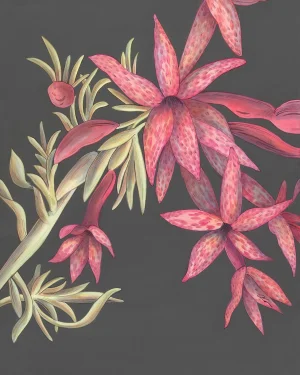 "Scarlet Gilia" Red Flower Painting