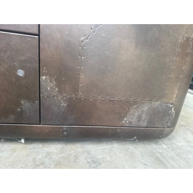 Metal 2018 Timothy Oulton Hudson Leather Bar Cabinet For Sale - Image 7 of 7