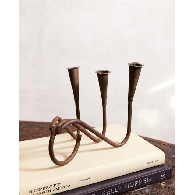 Metal Iron Tabletop Candelabra For Sale - Image 7 of 10