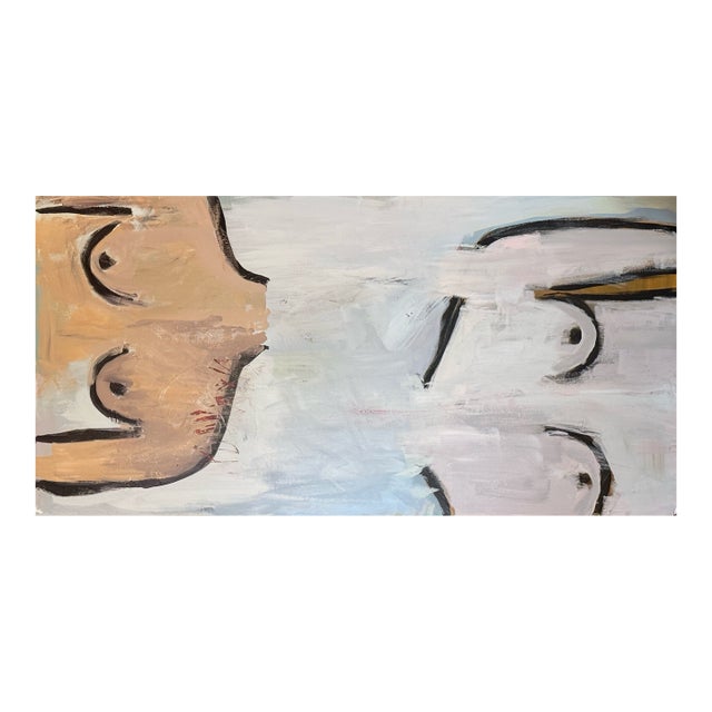 Contemporary 'In Conversation' Original Acrylic Painting by Sara Ward For Sale
